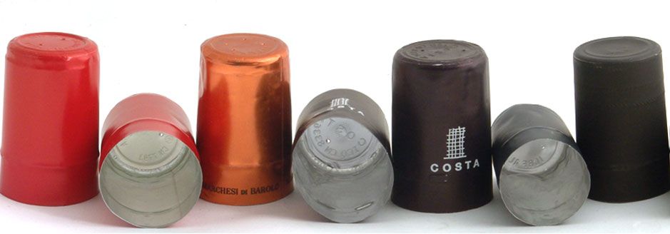 Cápsulas de PVC, Aluminio y Estaño para botellas fabricadas por Subermex